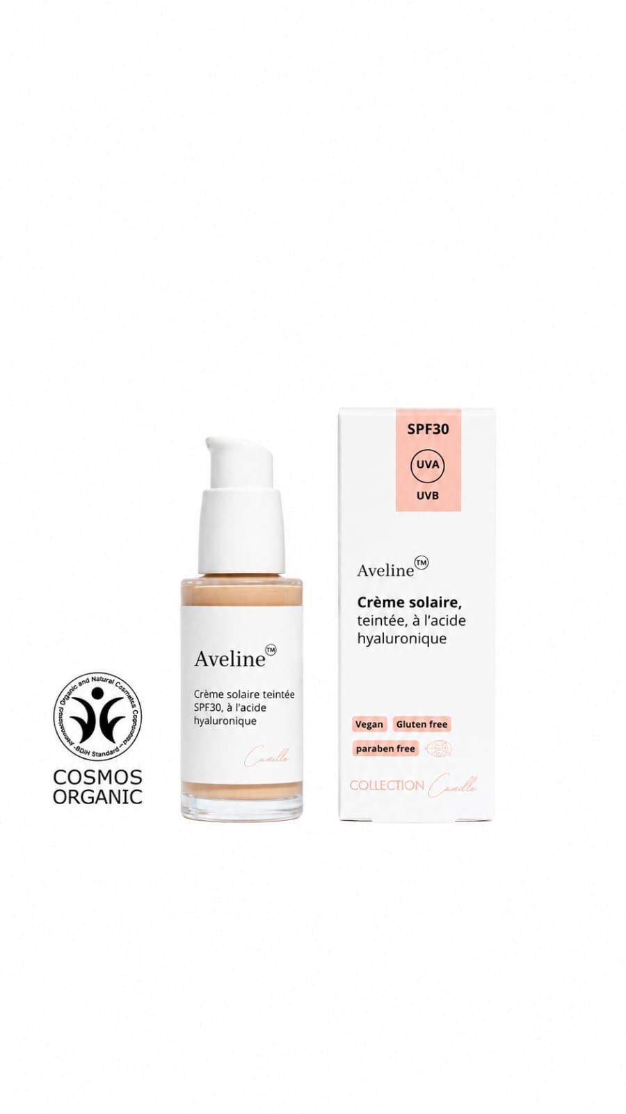 Crème solaire SPF 30, teinté - à l'acide hyaluronique